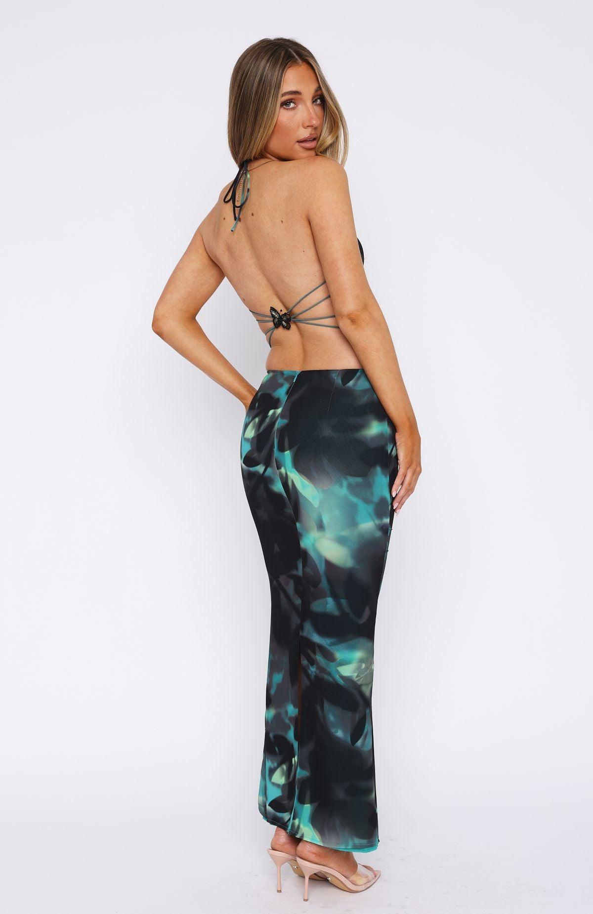 No Later Maxi Skirt Jade Wings Product Image