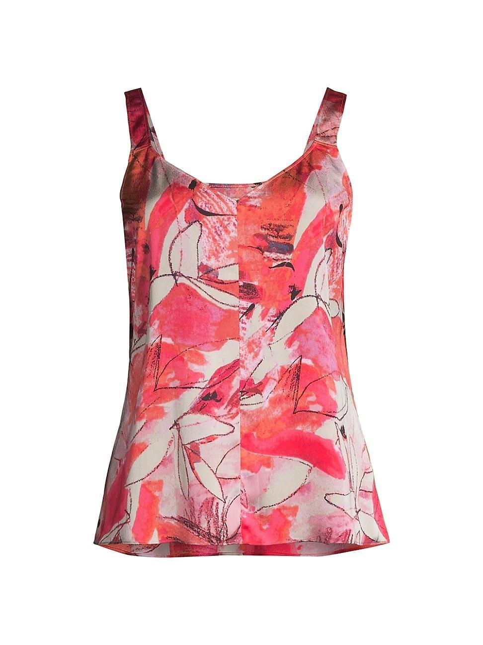 NIC+ZOE Scribble Bouquet Crepe Cami Multi) Women's Clothing Product Image