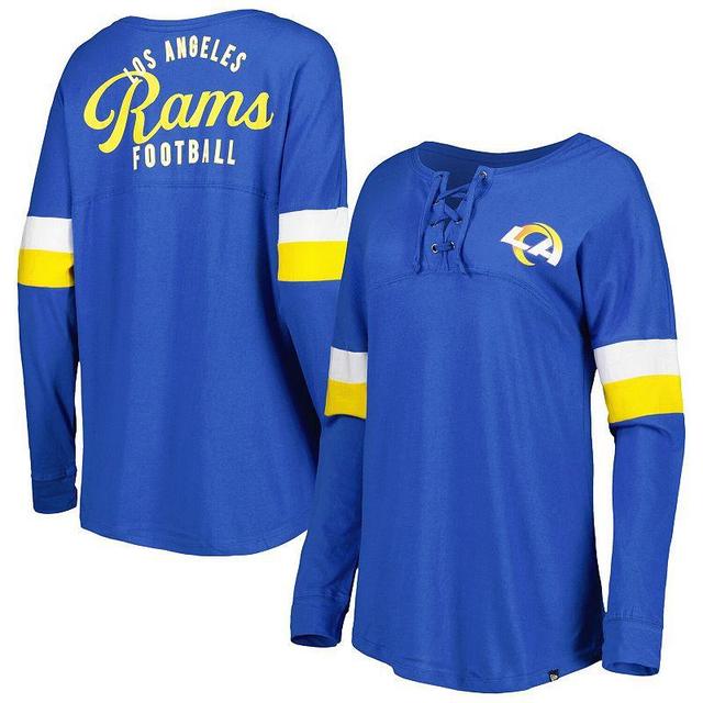 Womens New Era Royal Los Angeles Rams Athletic Varsity Lightweight Lace-Up Long Sleeve T-Shirt Product Image