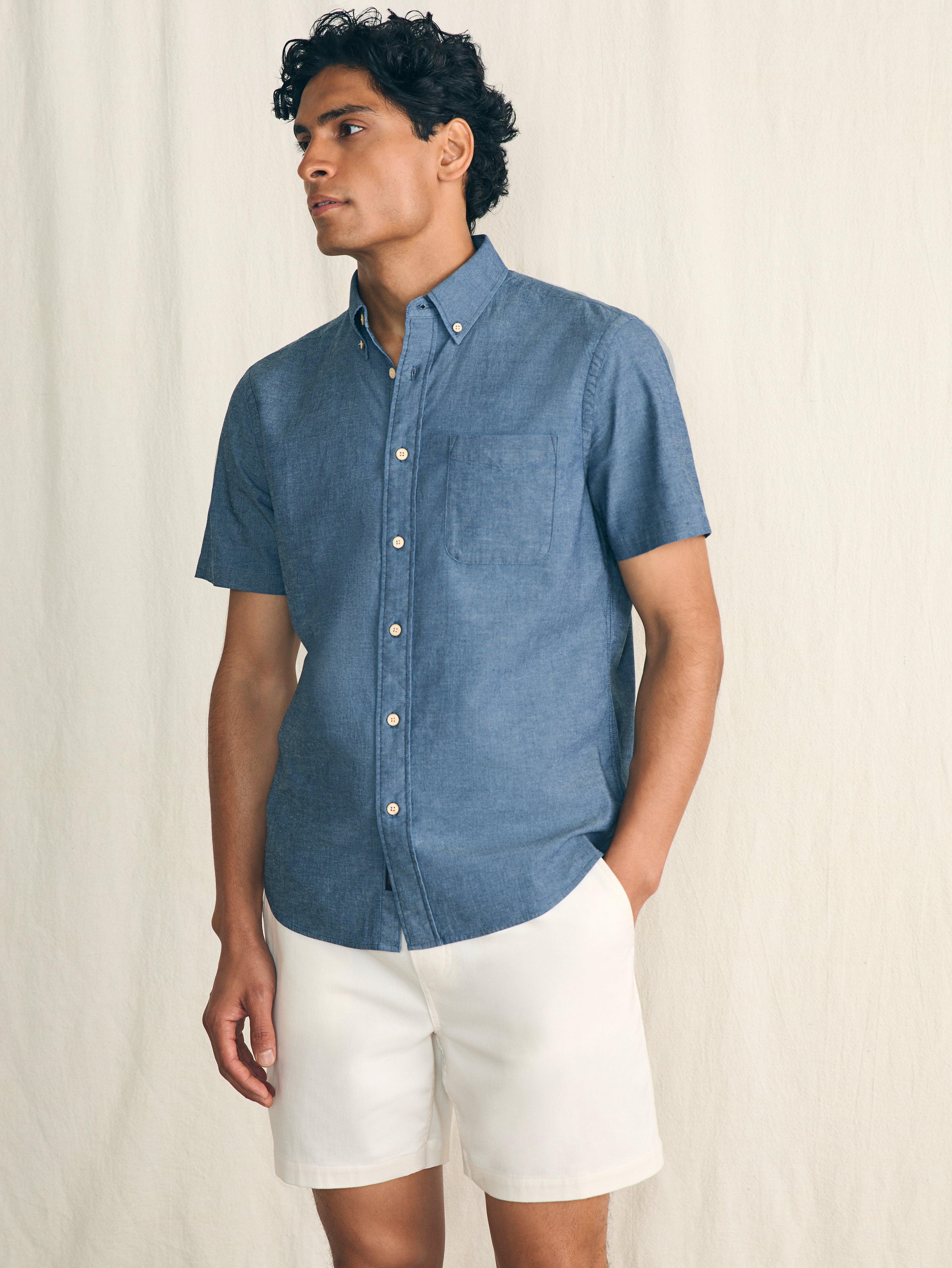 Short-Sleeve Stretch Playa Shirt - Weathered Blue Male Product Image