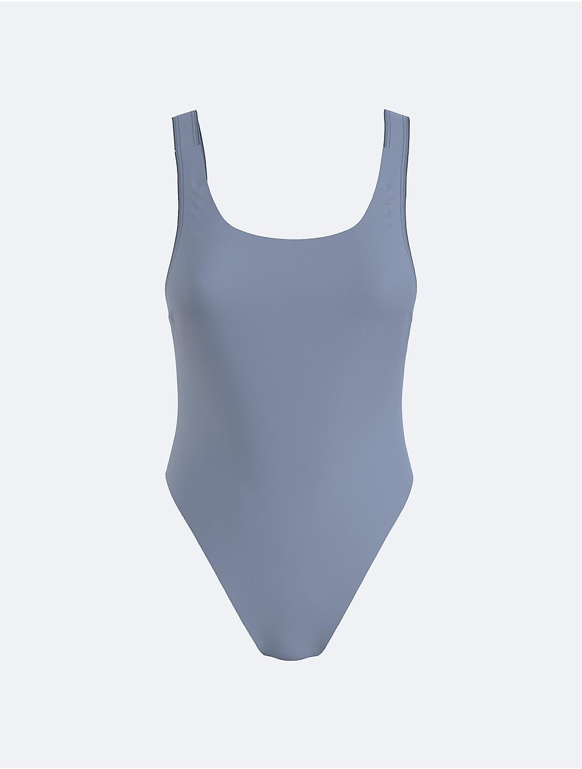 Calvin Klein Women's Plus Size Core Tonal Scoopneck One Piece Swimsuit - Blue - 2X Product Image