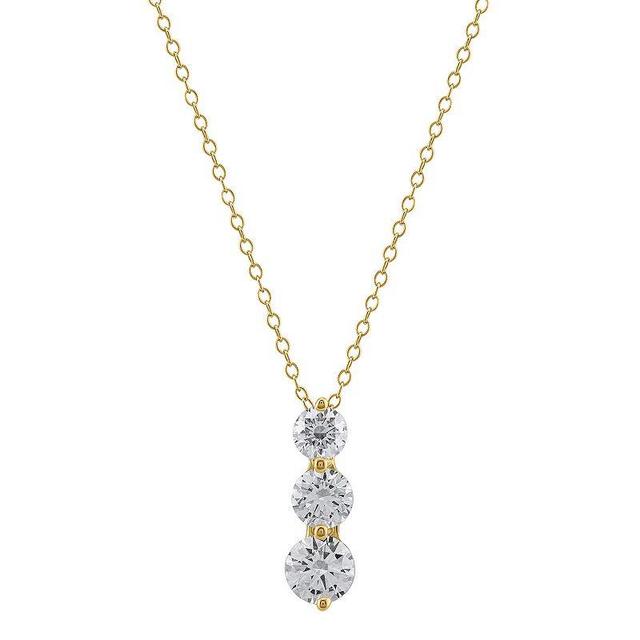 Arctic Clear 2.0 Carat T.W. Lab-Grown Diamond Three Stone Pendant Necklace, Womens 14k Gold Product Image