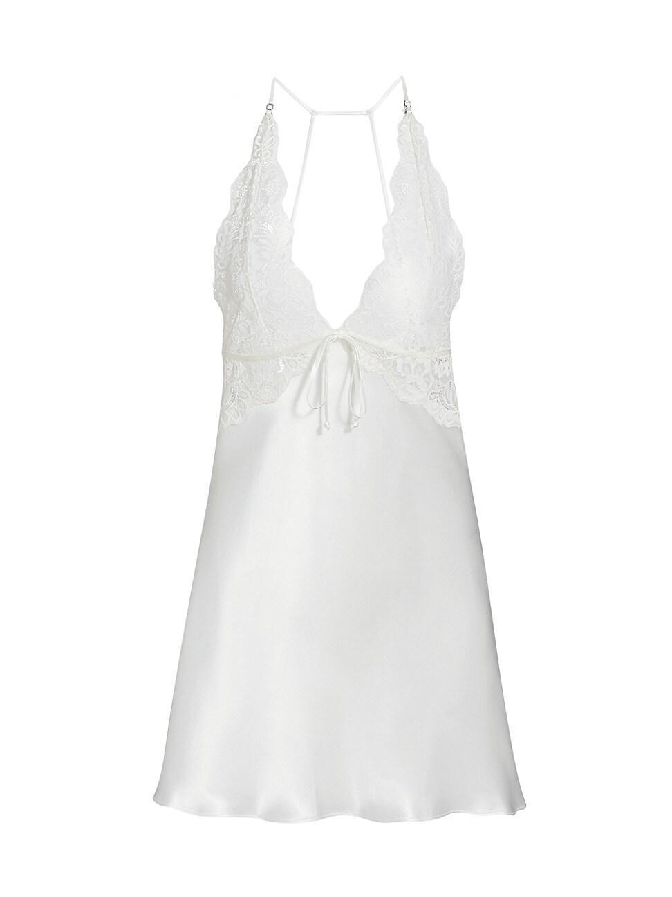 Womens Love Story Lace-Trimmed Satin Chemise Product Image