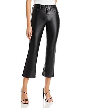 Womens Good Legs Cropped Mini Boot Vegan Leather Pants | Black, Size 0 | Good American by Khlo Kardashian Product Image