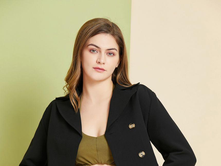 Double Breasted Cropped Blazer Product Image