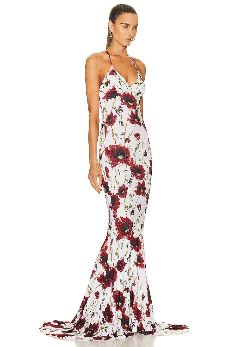 Norma Kamali Low Back Slip Mermaid Fishtail Gown White. (also in ). Product Image