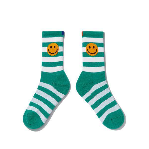 The Women's Rugby Smile Sock - Green/White Product Image