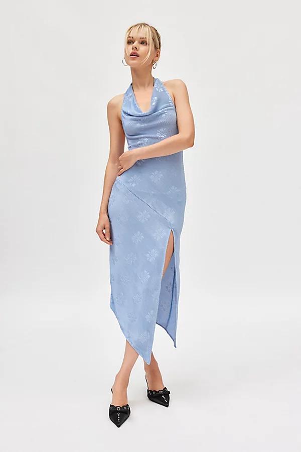 Silence + Noise Sienna Plisse Cowl Neck Halter Midi Dress Womens at Urban Outfitters Product Image