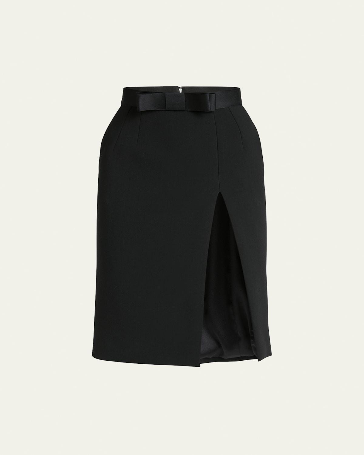 Dolce & Gabbana Bow Waist Wool Blend Pencil Skirt Product Image