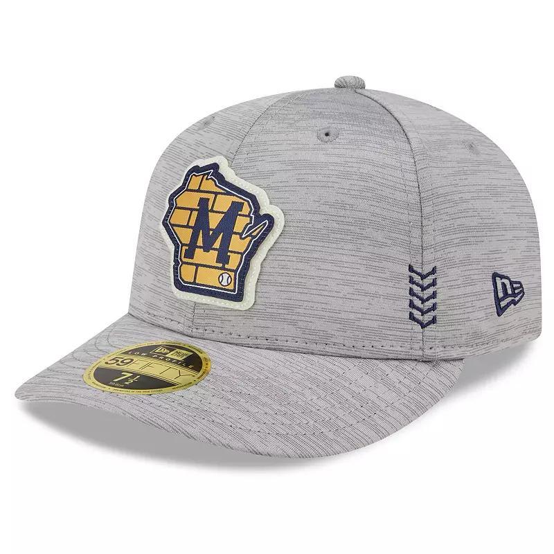 Mens New Era Gray Milwaukee Brewers 2024 Clubhouse Low Profile 59FIFTY Fitted Hat Product Image