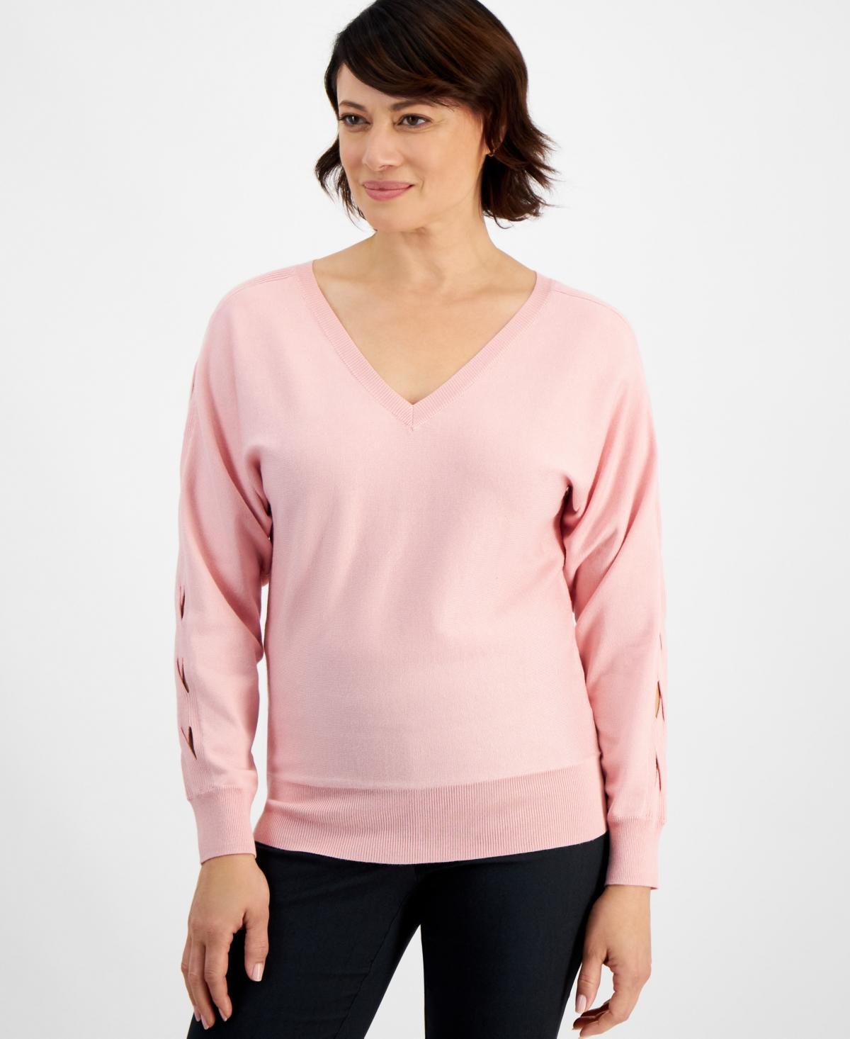 Jm Collection Womens Cutout-Sleeve Dolman Sweater, Created for Macys Product Image