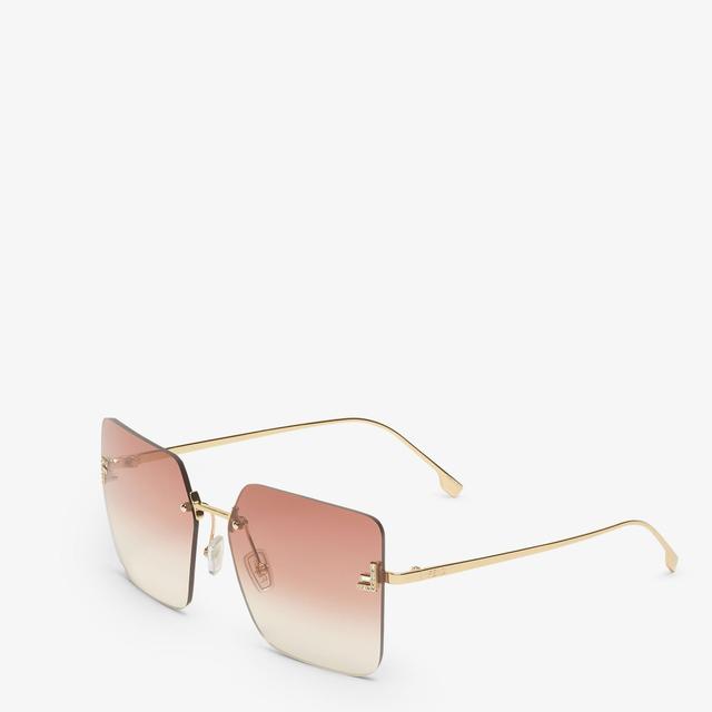 Fendi First CrystalGold metal sunglasses with pink gradient lenses Product Image