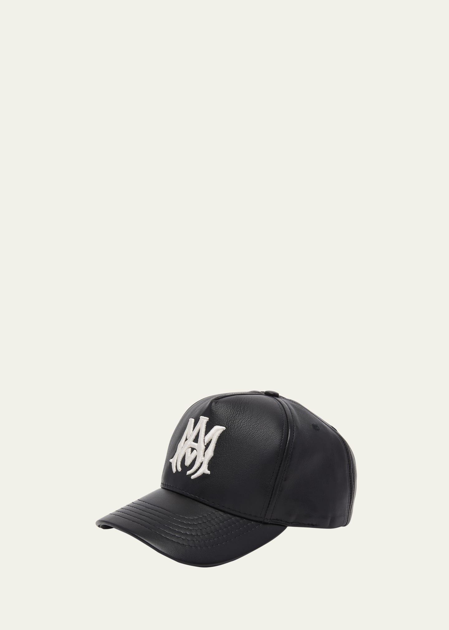 Mens Leather MA Baseball Hat Product Image