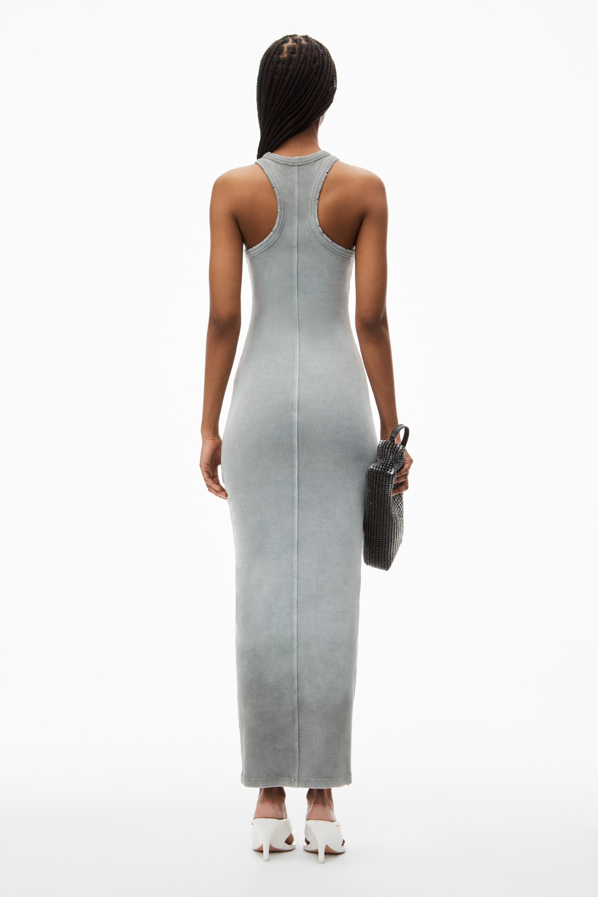 Distressed Maxi Dress In Stretch Crepe Product Image