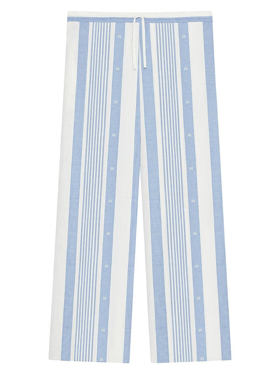 Womens Plage Pants in Cotton and Linen with 4G Stripes Product Image