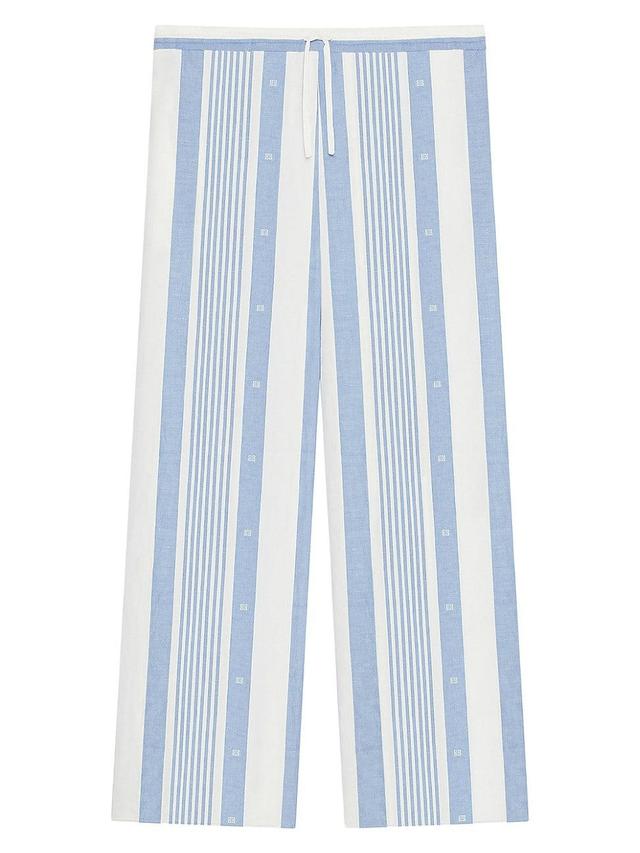 Womens Plage Pants in Cotton and Linen with 4G Stripes Product Image