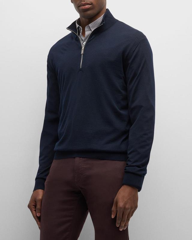 Mens Quarter-Zip Wool Sweater Product Image