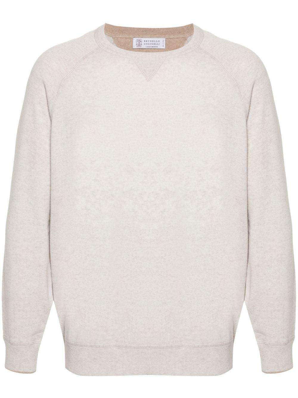 BRUNELLO CUCINELLI Crew-neck Cashmere Jumper In Gray Product Image