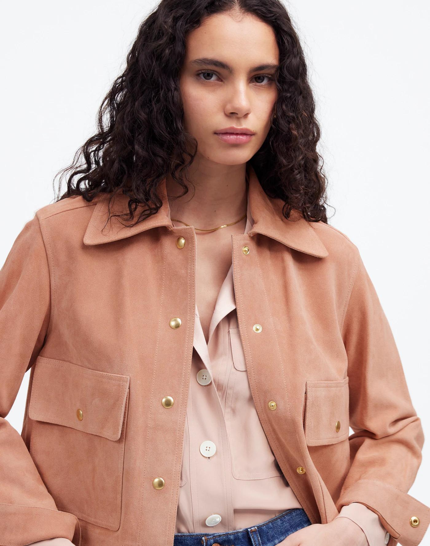 Crop Chore Jacket in Suede Product Image