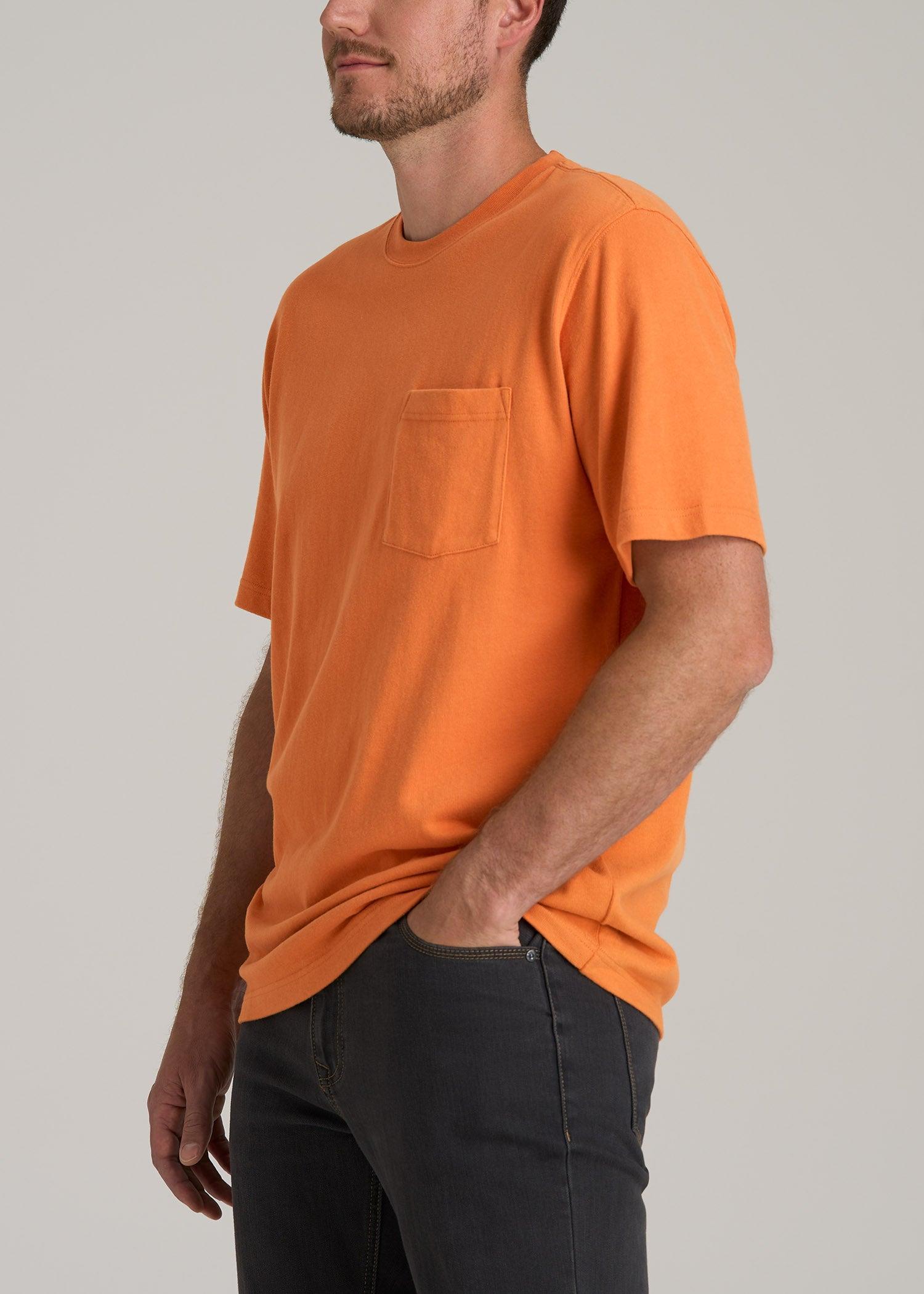 LJ&S Workwear Pocket T-Shirt for Tall Men in Marmalade Product Image