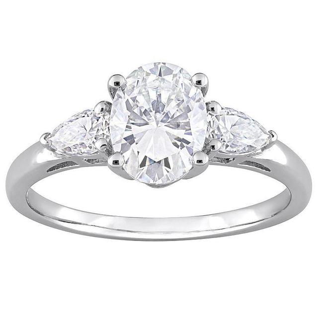 Stella Grace Sterling Silver 1 3/4 Carat T.W. Lab-Created Moissanite 3-Stone Engagement Ring, Womens Product Image