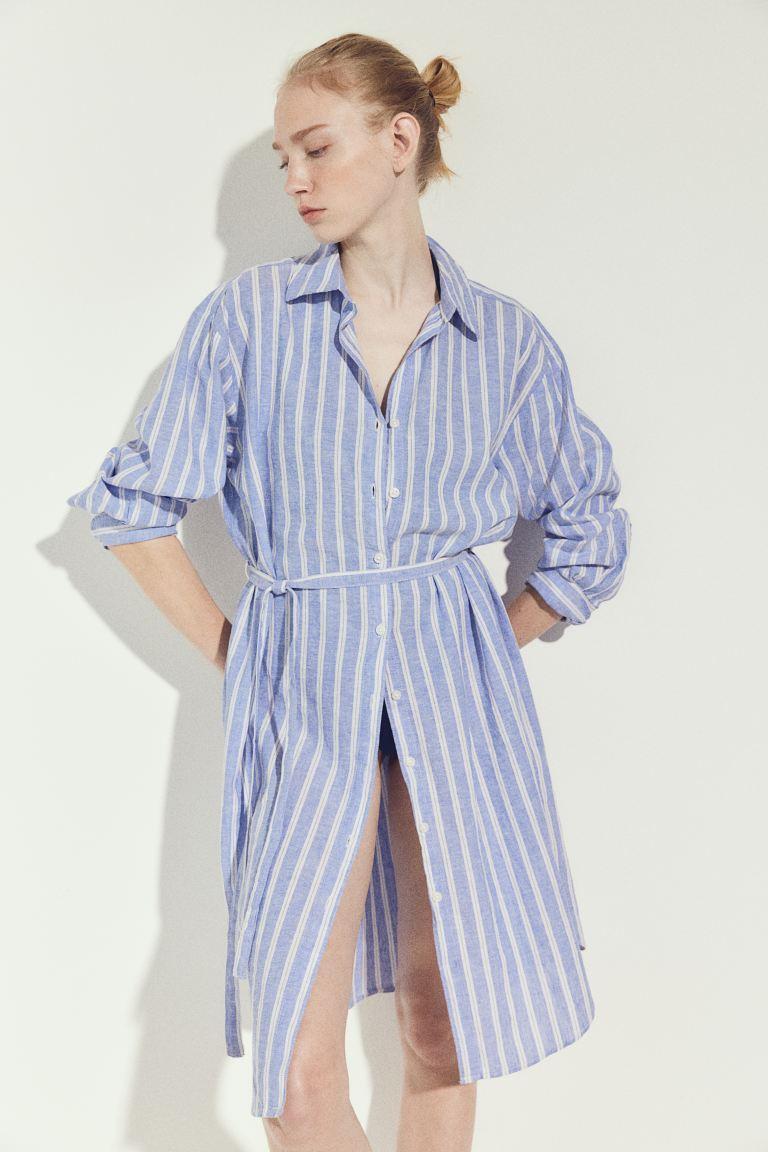 Linen-blend Shirt Dress Product Image