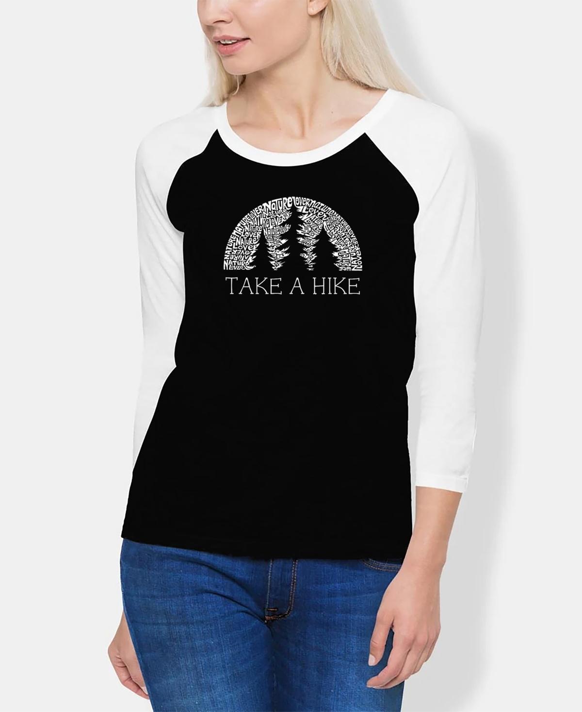 La Pop Art Womens Raglan Nature Lover Word Art T-shirt - Black Product Image