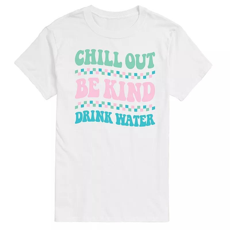 Mens Chill Out Be Kind Drink Water Graphic Tee Product Image