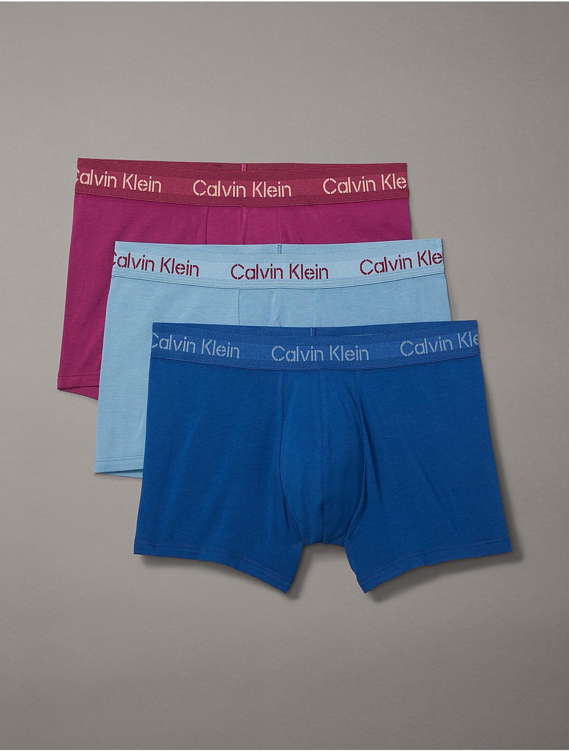 Calvin Klein Mens Stencil Logo Cotton Stretch 3-Pack Trunk - Grey - S Product Image