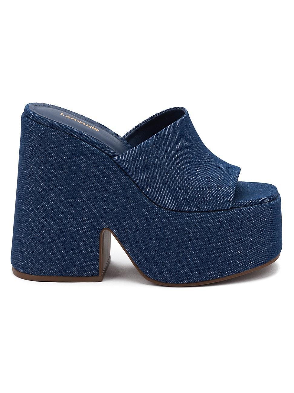 Womens Wanda Denim Platform Mules Product Image