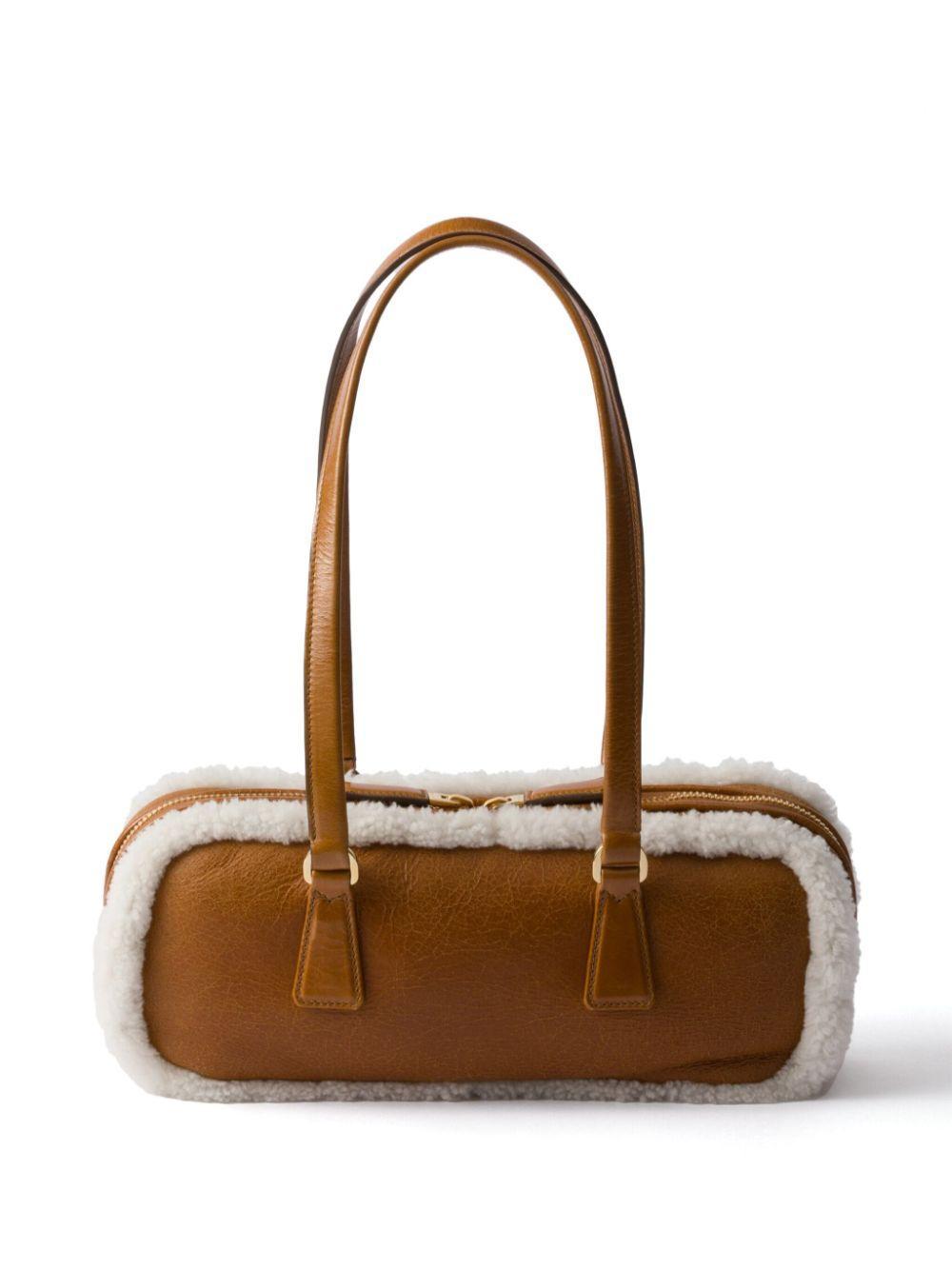 medium shearling leather tote bag Product Image