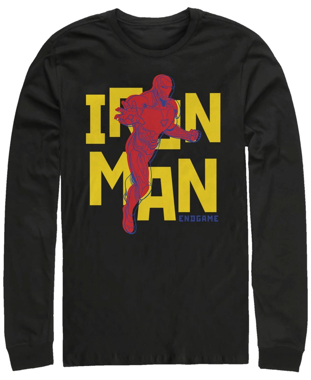 Mens Marvel Iron Man Pop Style Portrait Logo Long Sleeve Graphic Tee Product Image