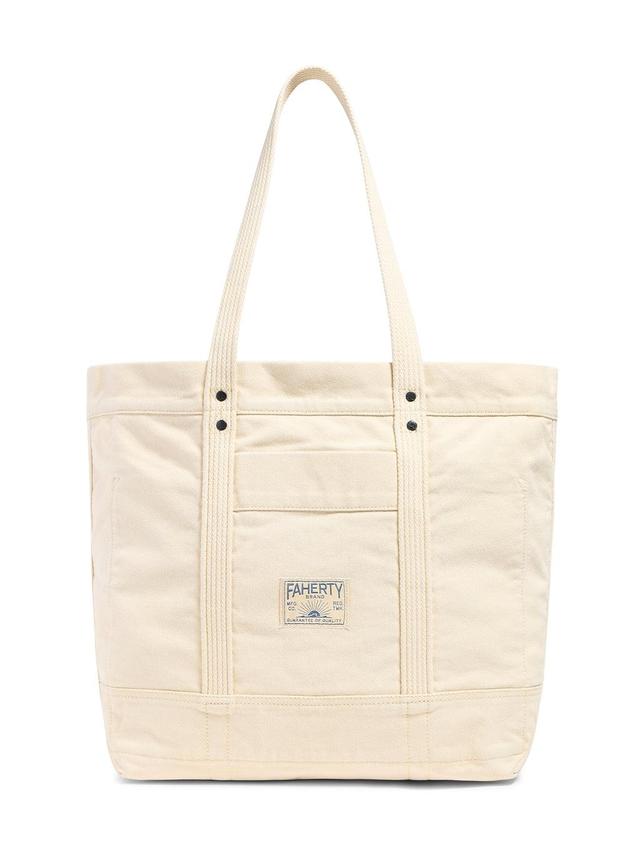 Large Sunwashed Canvas Tote - Ecru Product Image