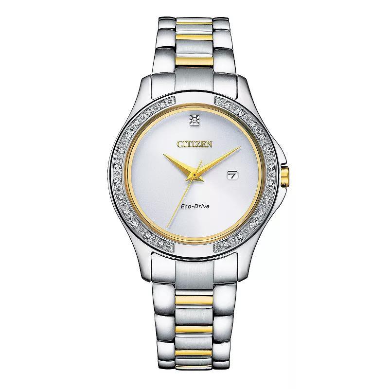 Citizen Womens Eco-Drive Dress Classic Two-Tone Diamond Accent Bracelet Watch Two Tone Product Image