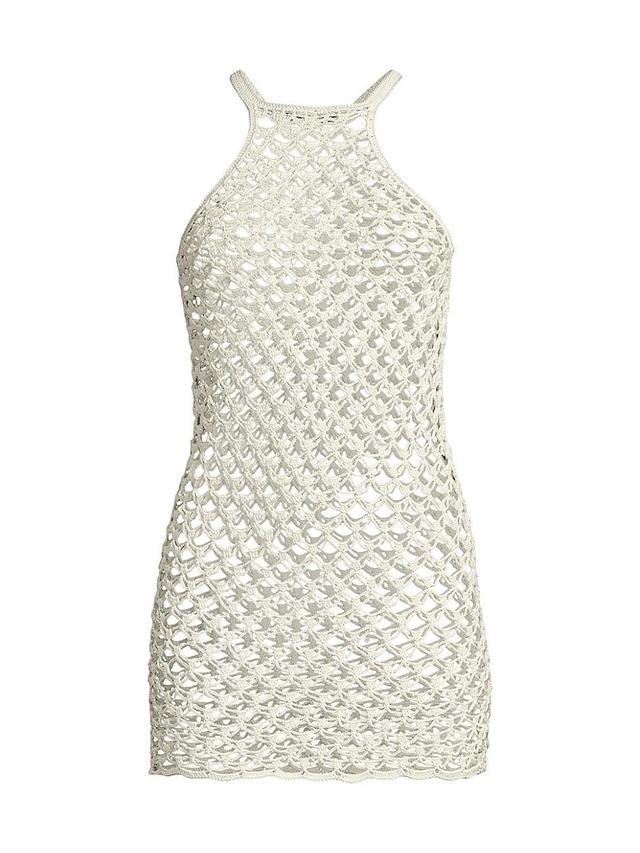 Womens Crochet Net Halter Minidress Product Image