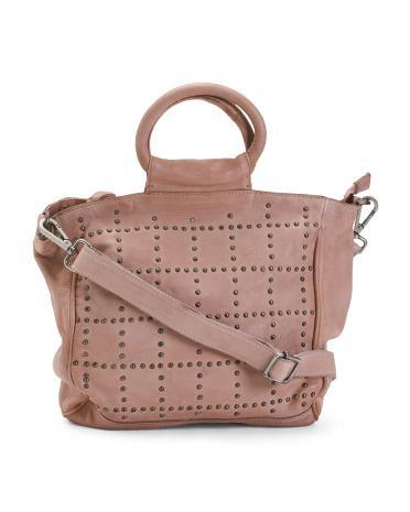 Leather Studded Crossbody for Women Product Image