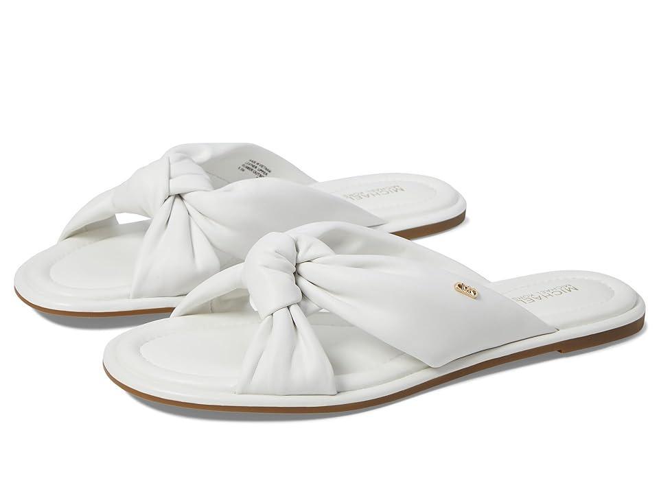 MICHAEL Michael Kors Elena Flat Slide (Optic ) Women's Sandals Product Image