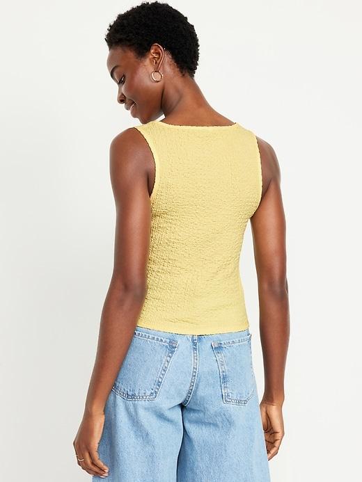 Square-Neck Textured Tank Top Product Image