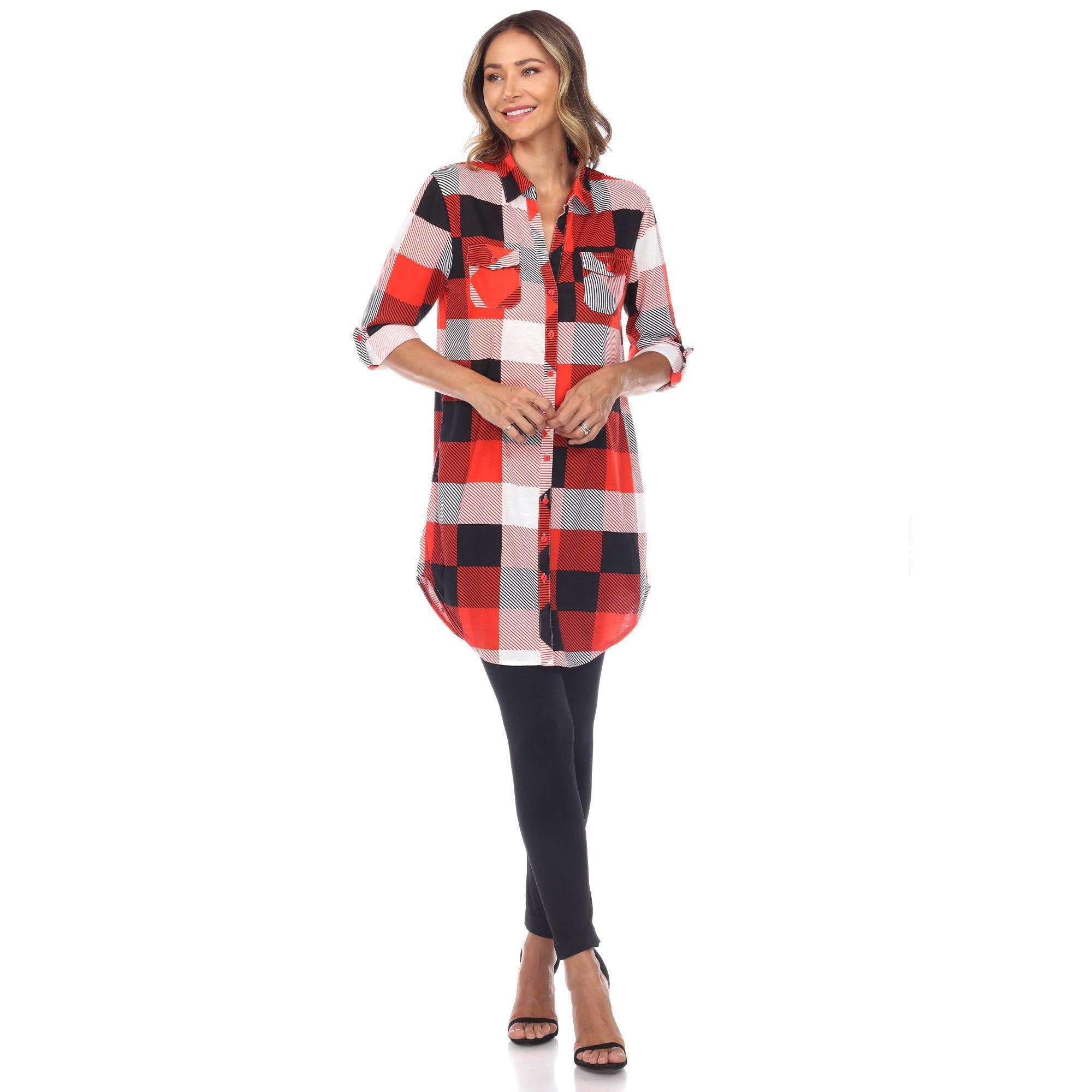 Classic Plaid Tunic Shirt Product Image