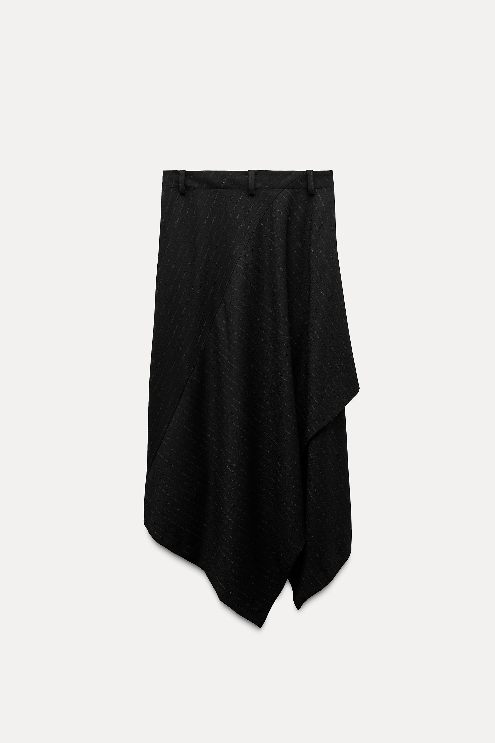 PINSTRIPE ASYMMETRIC SKIRT ZW COLLECTION Product Image