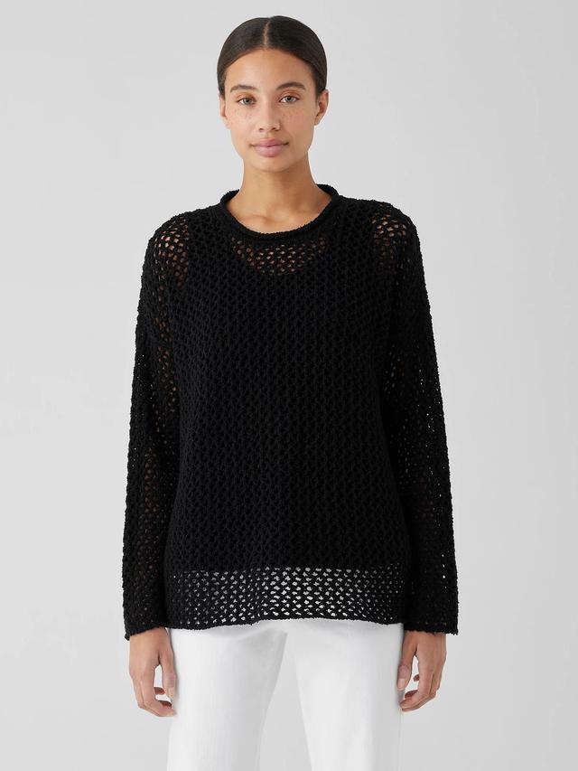 EILEEN FISHER Peruvian Organic Cotton Boucle Crew Neck Topfemale Product Image