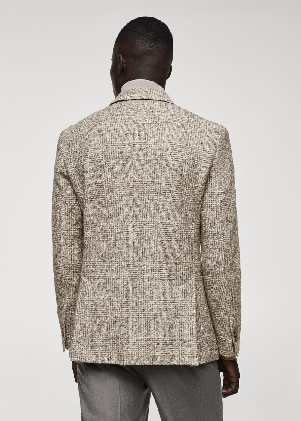 MANGO MAN - Prince of Wales virgin wool blazer brownMen Product Image