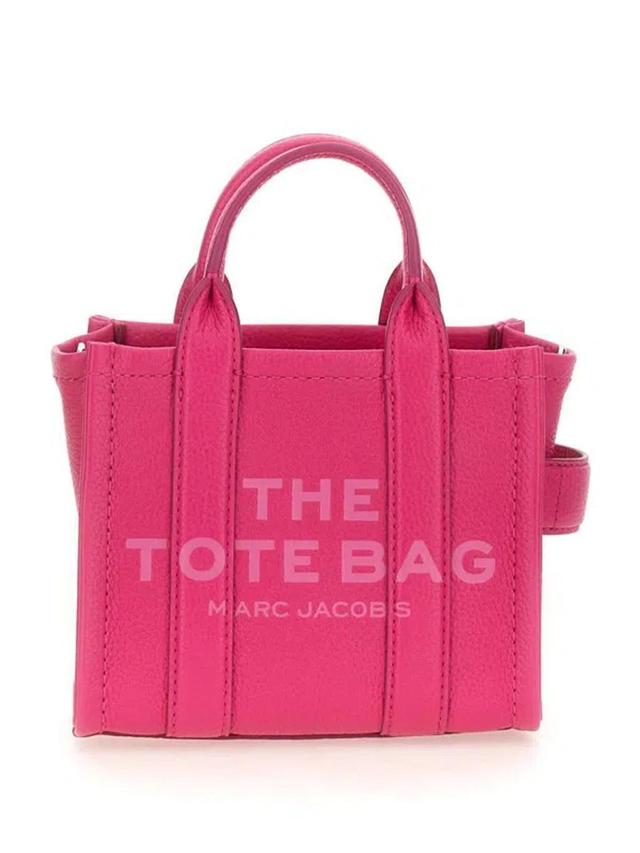 MARC JACOBS The Mini Leather Tote Bag In Purple Product Image