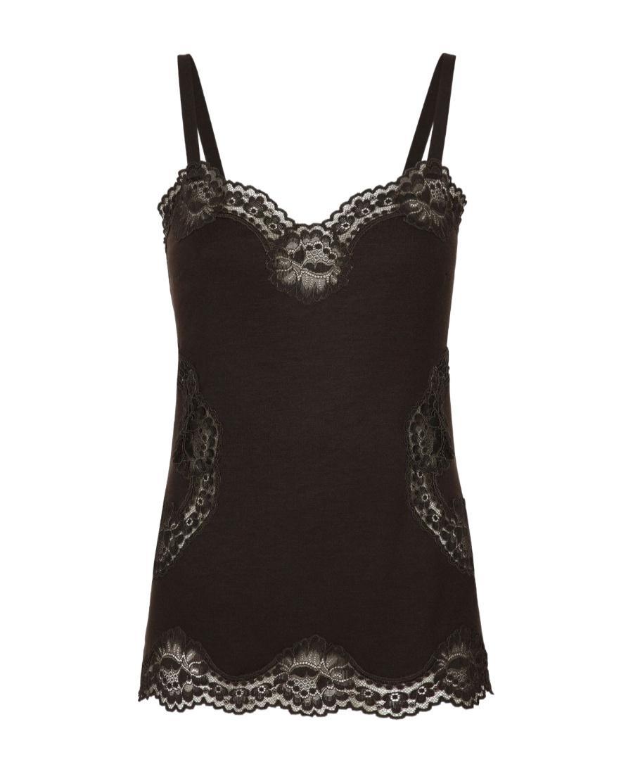 DOLCE & GABBANA Lace Trim Camisole In Black Product Image