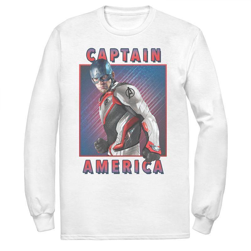 Mens Marvel Avengers Endgame Captain America Armor Tee White Product Image