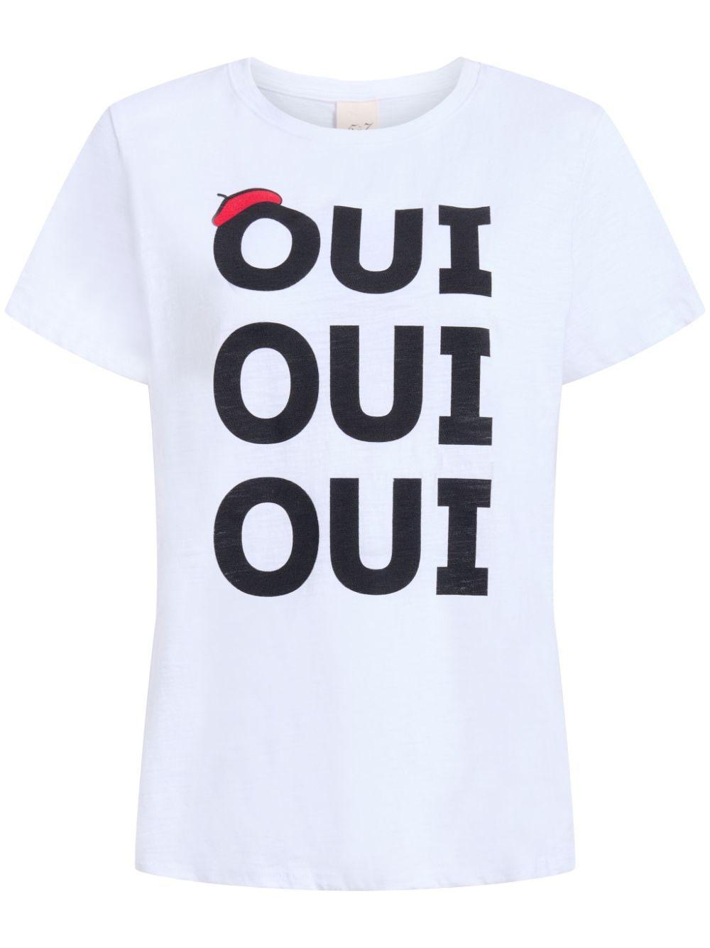 Cinq A Sept Oui Oui Oui Shrunken Tee In Multi Product Image