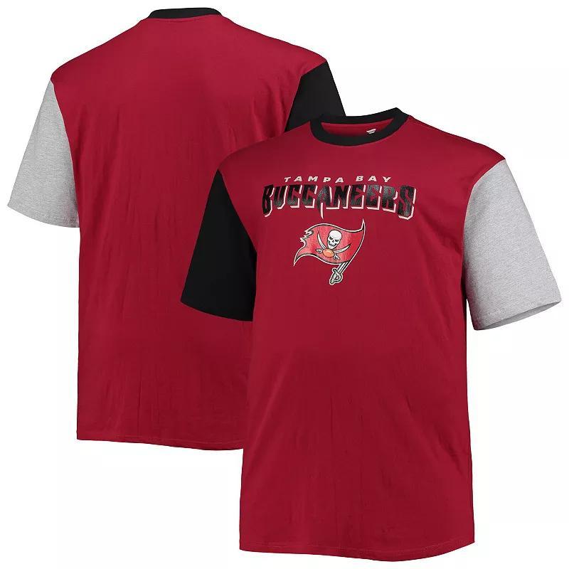 Mens /Black Tampa Bay Buccaneers Big & Tall Colorblocked T-Shirt Product Image