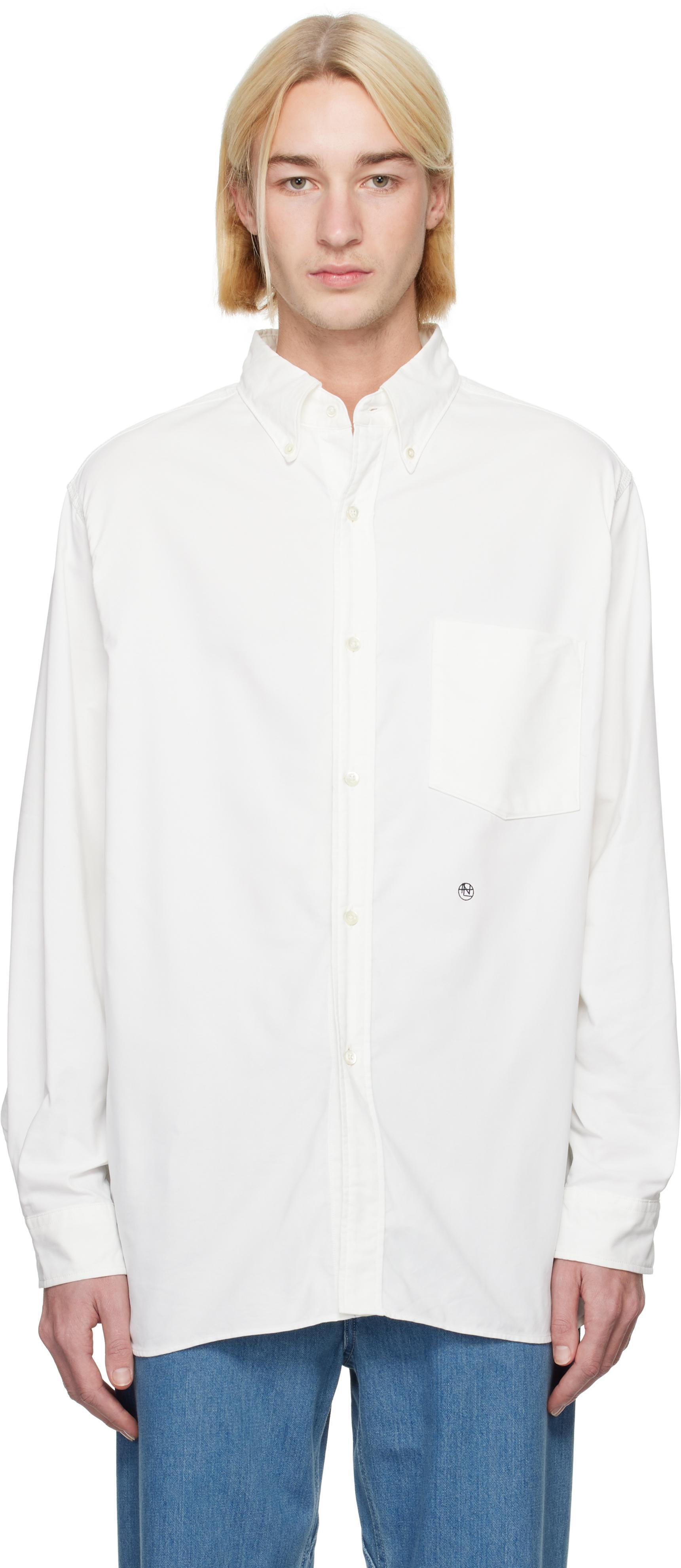 White Button Down Wind Shirt Product Image