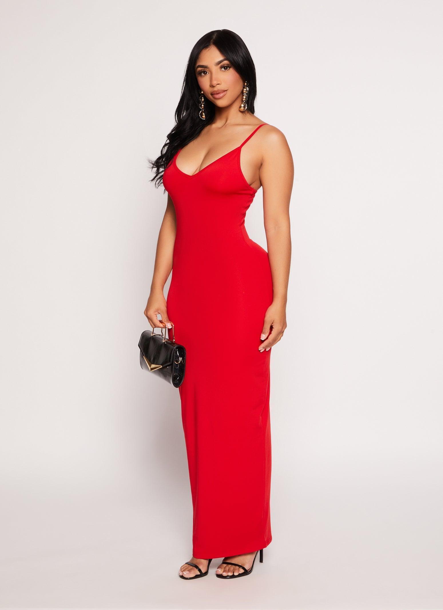 Womens Daisy V Neck Bodycon Maxi Dress Product Image