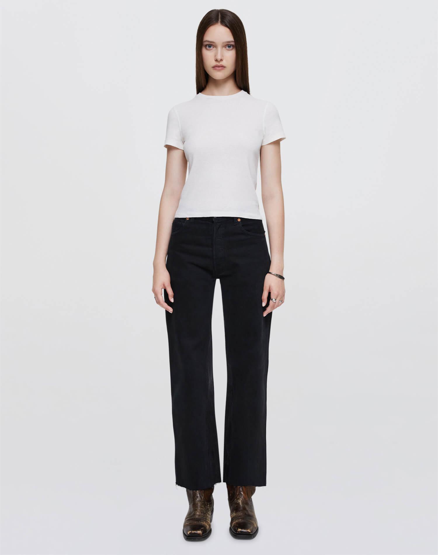 Levi's Black High Rise Wide Leg Crop Female Product Image